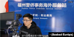 Épp jogosítványt újítanak meg egy felvételen, a kínai média állítása és feliratok szerint is egy budapesti kínai rendőrőrsön