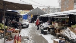 Рынок в Риддере, городе в Восточном Казахстане