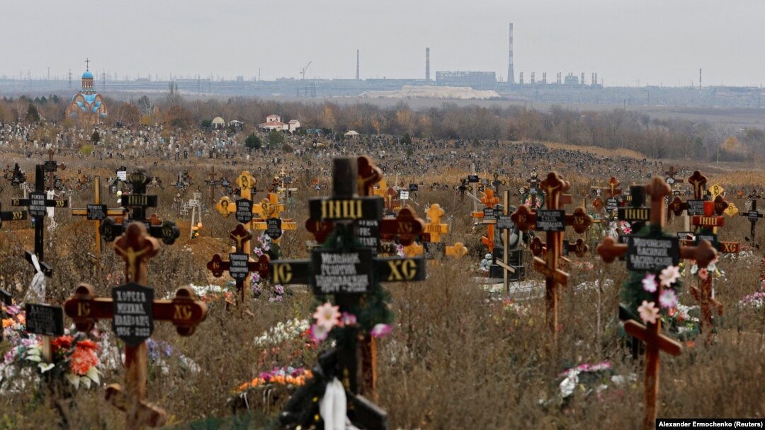 Rows of fresh graves multiplied as Russian forces pressed to capture the strategic Azov Sea port city of Mariupol in early 2022. 