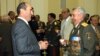 Armenia -- President Robert Kocharian and General Mikael Harutiunian (R) at a reception in Yerevan, 19 September 2006.