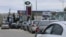 Cars queue for fuel at a gas station in Sevastopol, Russian-occupied Crimea on June 1.