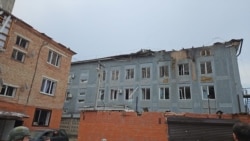 Здание ФСБ в селе Знаменское в Чечне после атаки беспилотников. 8 мая 2026 года. Фото: Niyso 
