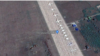 O captură de ecran de pe Google maps înfățișând cele șase avioane MIG-29 ale Republicii Moldova flancate de alte aparate de zbor pe aeroportul militar de la Mărculești, 18 aprilie 2022