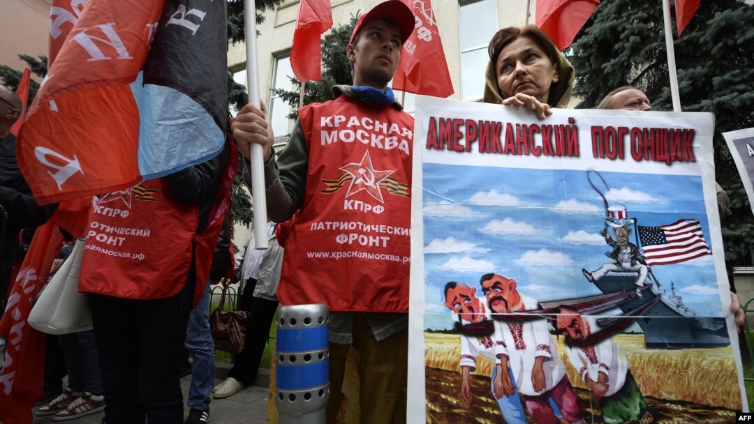 An anti-U.S. demonstration in Moscow