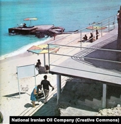 A beach for use by National Iranian Oil Company employees on Kharg, seen in 1970.