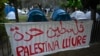 Extinderea listei țărilor care recunosc Palestina ca stat vine pe fondul protestelor internaționale față de ofensiva militară israeliană din Gaza. În imagine: pancartă cu „Palestina liberă” în valenciană, la un protest studențesc la Valencia, Spania, pe 3 mai. 