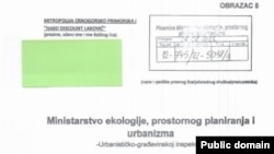Zahtjev za gradnju objekta u Budvi koji je Mitropolija SPC uputila Ministarstvu ekologije, prostornog planiranja i urbanizma, 8. avgusta 2022. godine