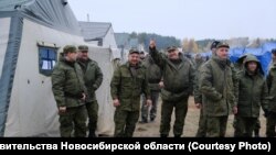 Мобилизованные у Новосибирского высшего военного командного училища