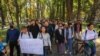 KYRGYSTAN -  March in support of freedom of speech in Bishkek on October 14, 2022. RFE/RL photo.