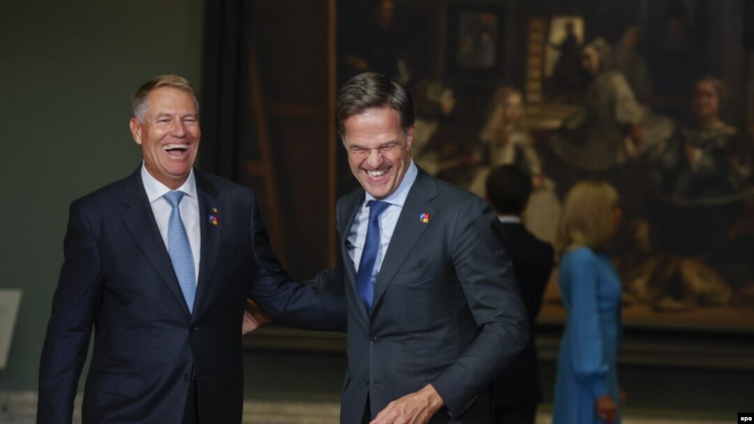 Președintele român, Klaus Iohannis, și premierul olandez Mark Rutte.