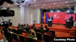 Прес-конференција претседателот на Владата на Република Северна Македонија Димитар Ковачевски.