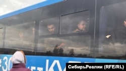 Мобилизованные в автобусе, Кемеровская область