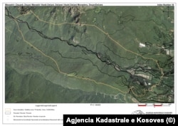 Mapa Specijalno zaštićene zone u Dečanima iz Katastarske agencije Kosova