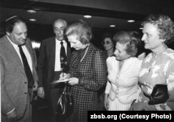 Лёля Міхалюк на сустрэчы з прэм’ер-міністрам Вялікабрытаніі Маргарэт Тэтчэр, 29 ліпеня 1984