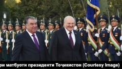 Эмомали Рахмон жана Александр Лукашенко. Дүйшөмбү шаары, Тажикстан. 11-октябрь, 2022-жыл.