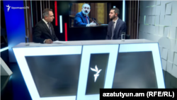Вице-спикер Национального собрания, спецпредставитель по переговорам с Турцией Рубен Рубинян в студии «Азатутюн ТВ», Ереван, 28 сентября 2022 г.