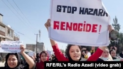تصویر از جریان رهپیمایی اعتراضی دختران در شهر کابل 