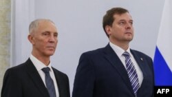 Назначенные Кремлем руководители захваченных частей Херсонской и Запорожской областей Владимир Сальдо и Евгений Балицкий (слева направо)