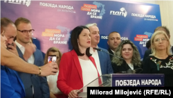 Opozicija u RS-u tvrdi da je kandidatkinja za predsjednicu RS-a Jelena Trivić (na fotografiji) takođe pokradena u izbornoj noći (foto: 3. oktobar 2022.)