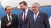 Pakistani officials greet US Vice President JD Vance after the US delegation arrived for talks with Iranian officials in Islamabad on April 11.