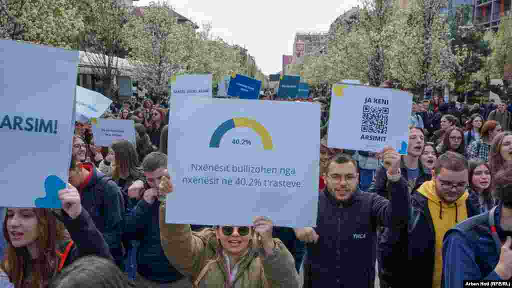 Fenomeni i bullizmit në shkolla ishte një nga shqetësimet e nxënësve protestues.&nbsp;