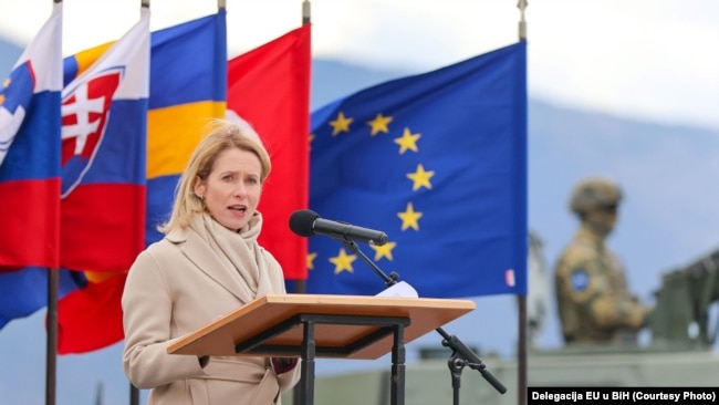Kaja Kallas, visoka predstavnica EU za vanjsku i sigurnosnu politiku, u Sarajevu, 8. 4. 2025.
