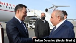 Садыр Жапаров прибыл в Баку, 19 апреля 2022 г.