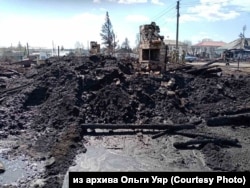 После пожара в городе Уяр, Красноярский край