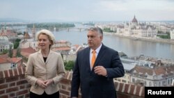 Orbán Viktor miniszterelnök Budapesten fogadja Ursula von der Leyent, az Európai Bizottság elnökét 2022. május 9-én