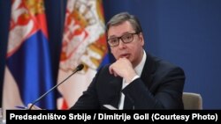 Predsednik Srbije Aleksandar Vučić rekao je 6. juna za RTS da je nezadovoljan atmosferom koja je u svetu kreirana zbog posete šefa ruske diplomatije Sergeja Lavrova Srbiji. Fotografija: 6. maj 2022.