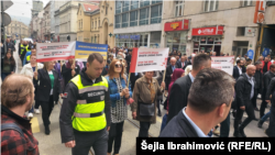 Zaustavite ubijanje djece i ratne zločine u Ukrajini, poruka sa skupa podrške u Sarajevu, 9. maj 2022