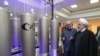 Iranian President Hassan Rohani (right) and the head of the country's atomic technology organisation Ali Akbar Salehi inspect a nuclear facility earlier this year. 