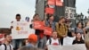 Підлітки під час акції проти пенсійної реформи у столиці Росії. Москва, 9 вересня 2018 року