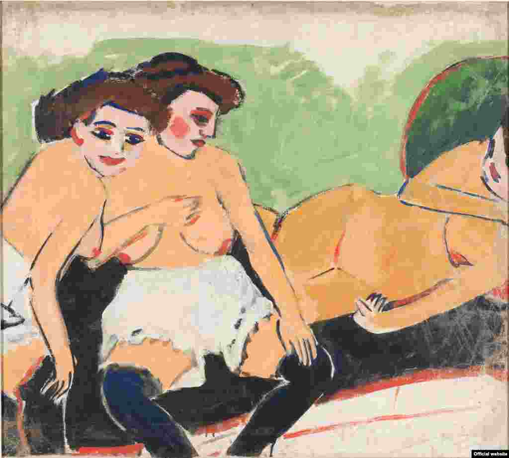Ernst Ludwig Kirchner, Trei nuduri pe sofa neagră. 1910/1937