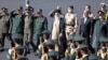 Iranian Supreme Leader Ayatollah Ali Khamenei (center) attends an armed forces graduation ceremony on October 3 amid ongoing anti-government protests in the country. 