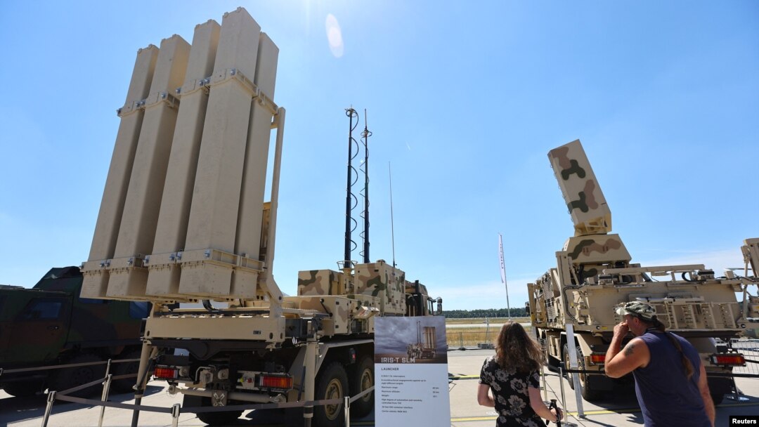 The German IRIS-T air-defense system on display at the ILA Berlin Air Show 2022