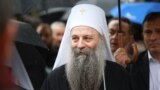 Kreu i Kishës Ortodokse Serbe, patriarku Porfirije gjatë vizitës në Patrikanën e Pejës më 14 tetor 2022. 