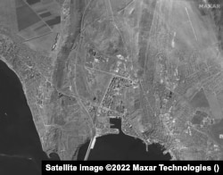 Trajektni terminal u Kerču, satelitski snimak na 13. oktobar 2022.