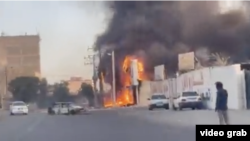 A screen grab from Zahedan on September 30 when several dozen protesters were killed and wounded by Iranian security forces. 