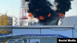 Пожар на нефтеперерабатывающем объекте в Белгороде, октябрь 2022 года