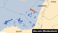 Жер ортолук деңизиндеги Израил менен Ливан талашып келген аймак. BBC корпорациясынын иллюстрациясы.
