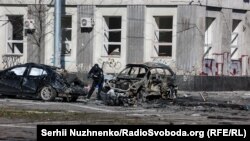 Последствия ракетного удара по Киеву, архивное фото