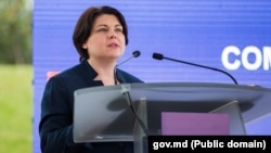 Thousands of protesters have filled Chisinau's streets in recent weeks to rail against the government of Prime Minister Natalia Gavrilita (pictured) amid a mounting winter energy crisis and spiking inflation. (file photo)