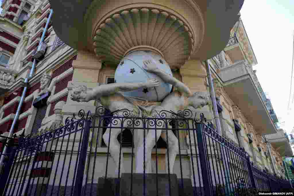 Atlantes holding the globe on their shoulders by sculptor Tobiya Fishel at the historic Falz-Fein House. The historic building, constructed in 1901 by architect Vlodek in the Art Nouveau style, is another popular attraction. &nbsp;