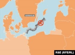 Locul exploziilor, în lungul conductelor Nord Stream.