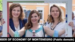 Ministarka za evropske integracije Jovana Marovic, Oana Christina Popa, šefica Delegacije Evropske unije u Crnoj Gori i Nina Drakić, šefica Privredne komore , 28. maj 2022.