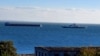 A ferry crosses the Kerch Strait on October 9.