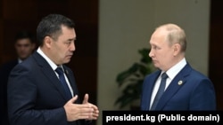 Садыр Жапаров жана Владимир Путин. 2022-жылдын 13-октябры. Астана шаары.