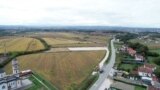 Bosnia and Herzegovina -- Aerial view of the Banja Luka-Prijedor motorway under construction, village of Gornji Orlovac near Prijedor, September 21, 2022