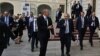 Czech Republic - Armenian Prime Minister Nikol Pashinian and Azerbaijani President Ilham Aliyev talk during an EU summit in Prague, October 6, 2022.